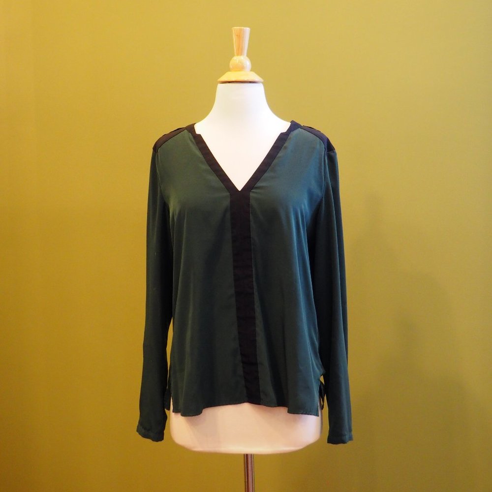 Army Green and Black Blouse